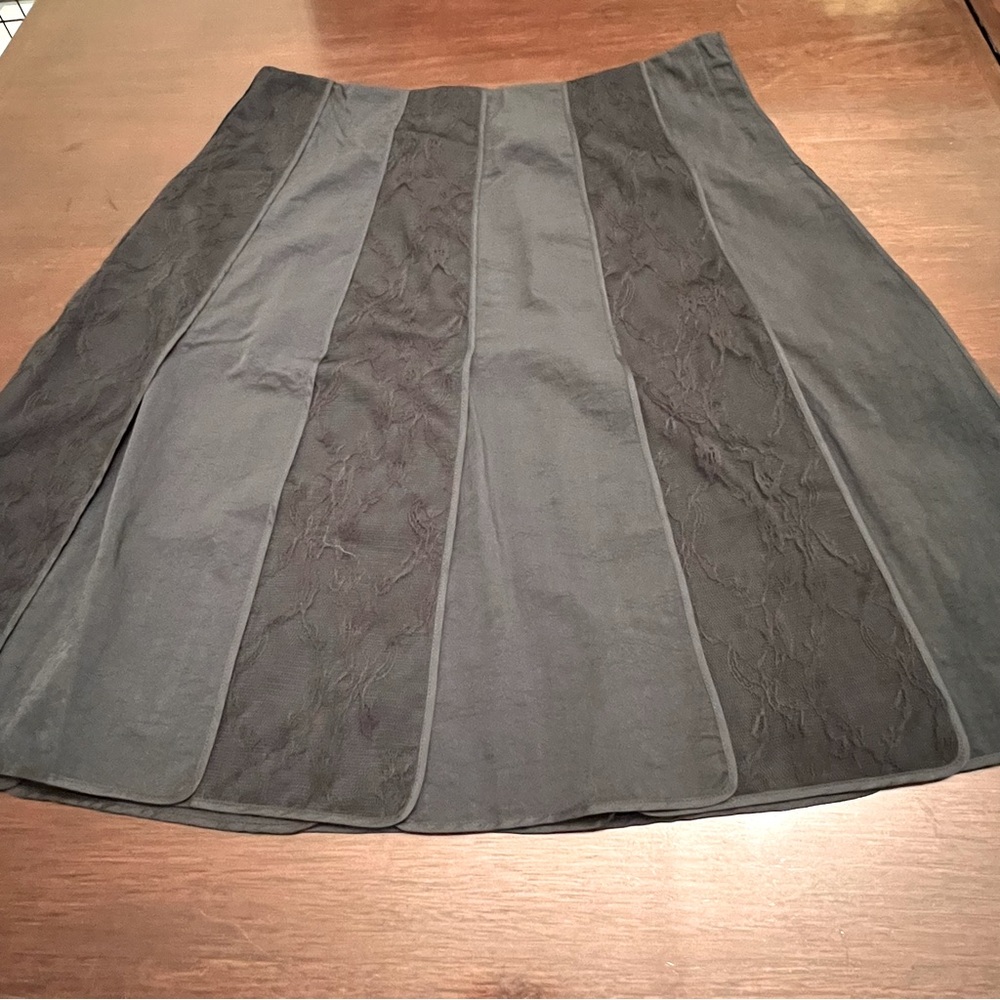 Day Birger et Mikkrlsen Blue-Gray Nylon Lace Panel Skirt
